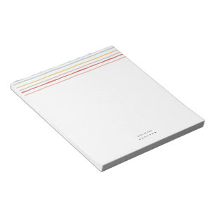 Stylish Back to School Colourful Stripes Monogram Notepad