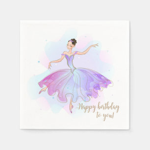 Stylish Ballerina Birthday Wishes Birthday Napkin