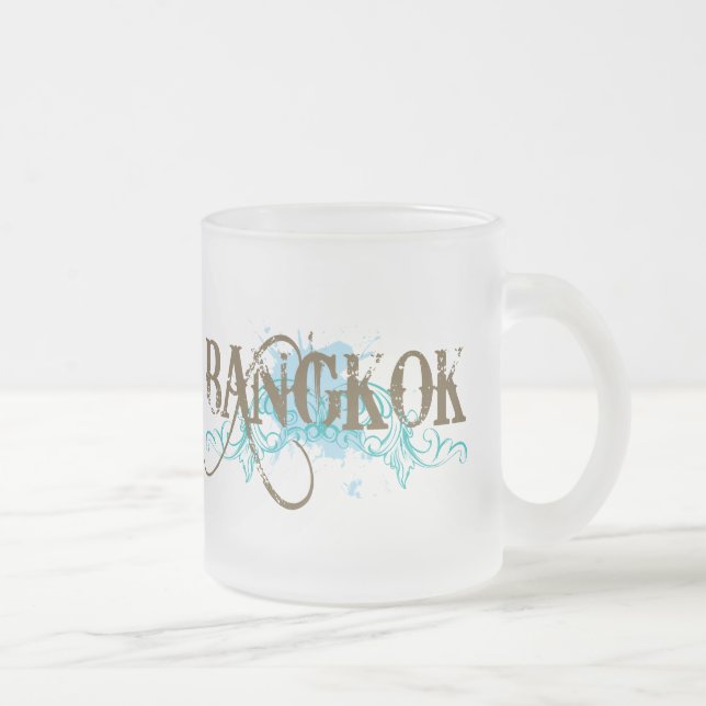 Stylish Bangkok Thailand Frosted Glass Coffee Mug (Right)
