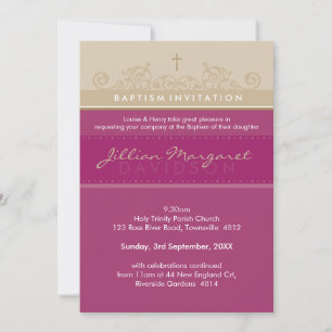 STYLISH BAPTISM INVITES :: elegant 4P