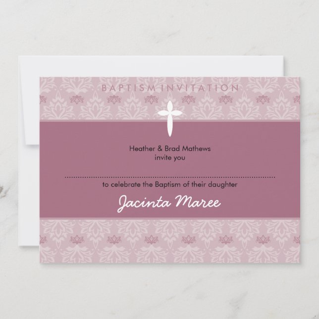 STYLISH BAPTISM INVITES :: pretty 9aL (Front)
