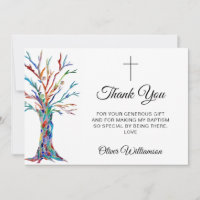 Stylish Baptism Thank You Card