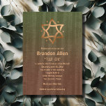 Stylish Bar Mitzvah Wooden Green Brown Copper Star Invitation<br><div class="desc">Bar Mitzvah and Bat Mitzvah invitation sets designed by Umua. Printed and shipped by Zazzle or its partners.</div>