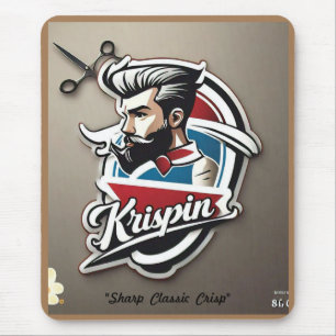 "Stylish Barber Shop Logo" Mouse Mat