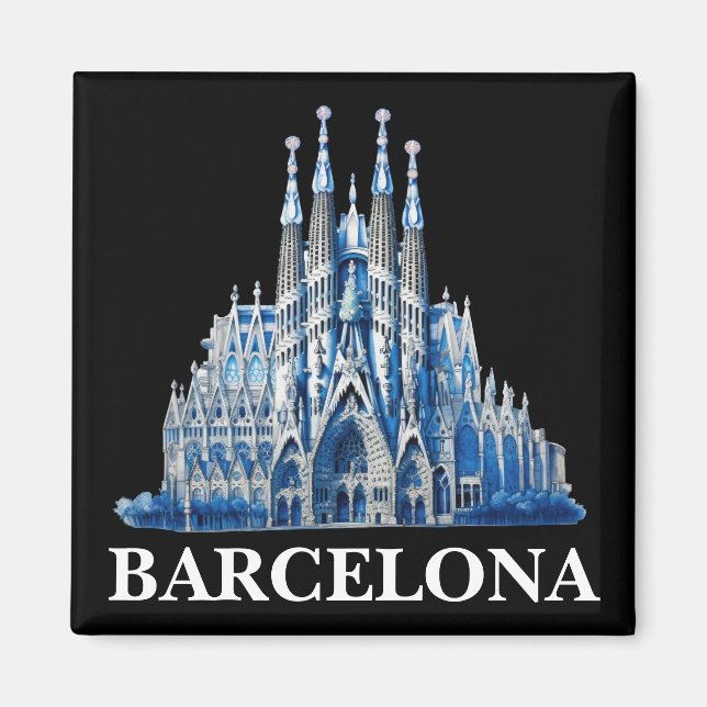 Stylish Barcelona Spain Cathedral Vintage  Magnet (Front)