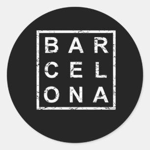 Stylish Barcelona Spain Classic Round Sticker