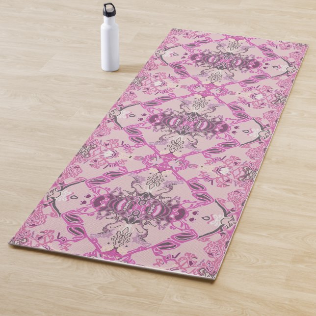 Stylish Baroque Pattern in Pink Shades Yoga Mat (In Situ)
