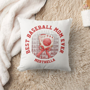 Stylish BASEBALL MOM Custom Name Cushion