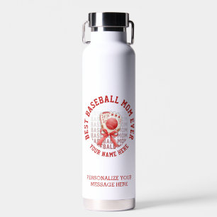 Stylish BASEBALL MOM Custom Name Mother's Day Water Bottle