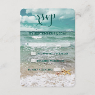 Stylish Beach Starfish Wedding RSVP