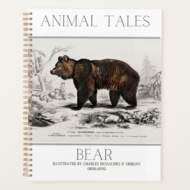 Stylish BEAR Animal Print planner (Front)