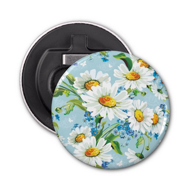 Stylish beautiful bright floral pattern 2 bottle opener (Front)
