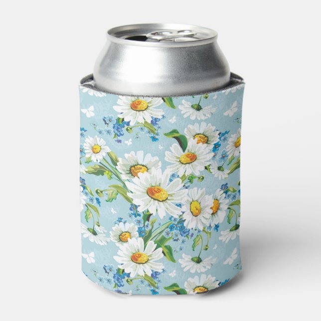 Stylish beautiful bright floral pattern 2 can cooler (Can Front)