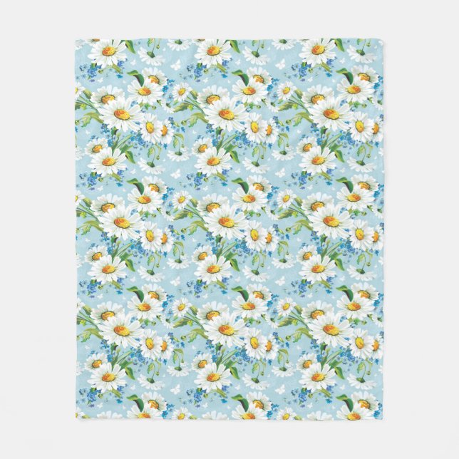 Stylish beautiful bright floral pattern 2 fleece blanket (Front)