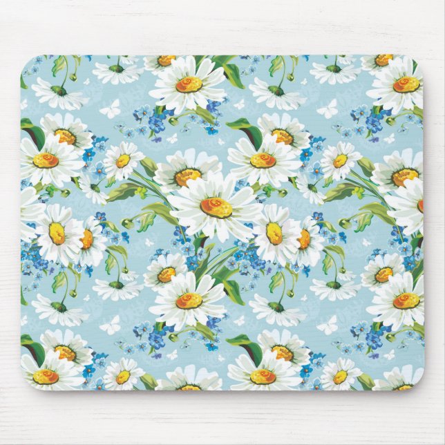 Stylish beautiful bright floral pattern 2 mouse mat (Front)