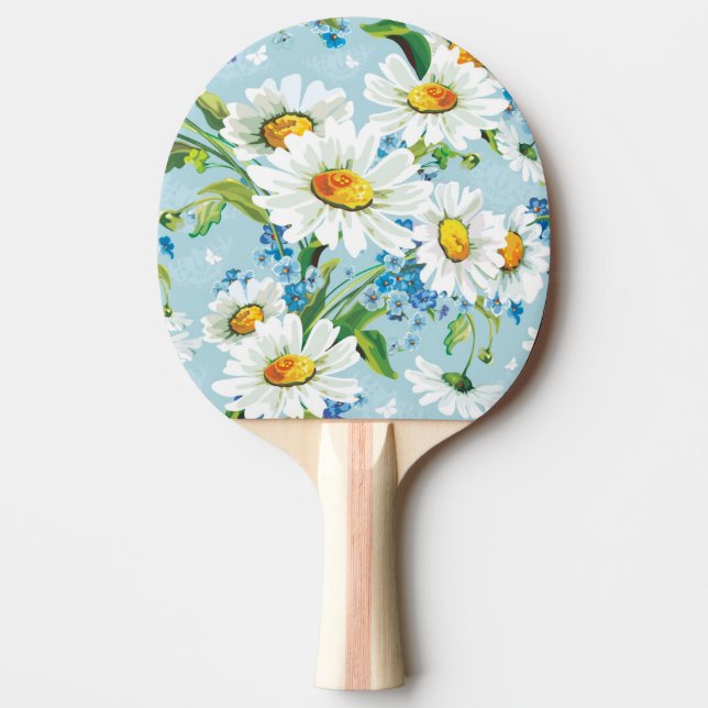Stylish beautiful bright floral pattern 2 ping pong paddle (Front)