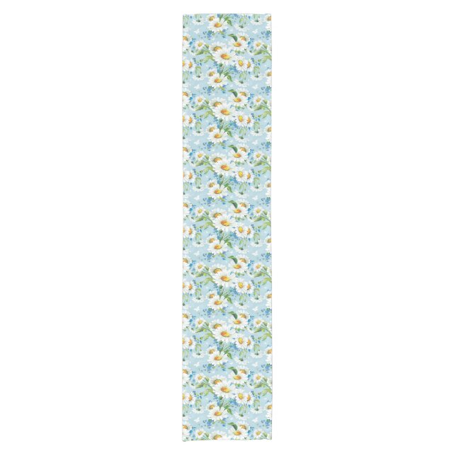 Stylish beautiful bright floral pattern 2 short table runner (Front)