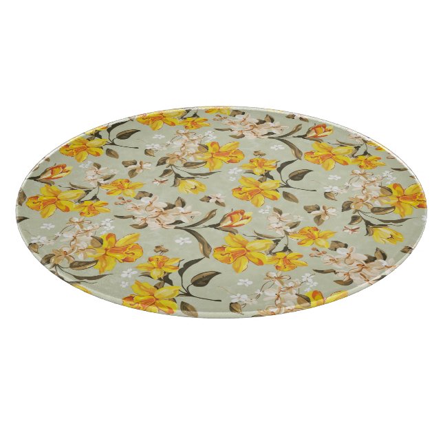 Stylish beautiful bright floral pattern cutting board (Corner)