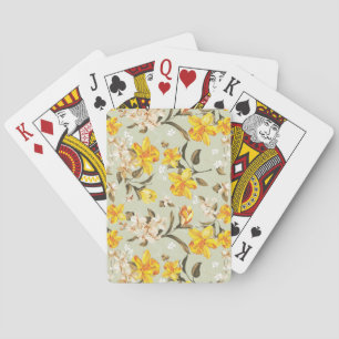Stylish beautiful bright floral pattern playing cards