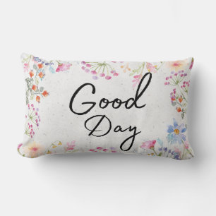 Stylish beautiful Sweet floral with cute text  Lumbar Cushion