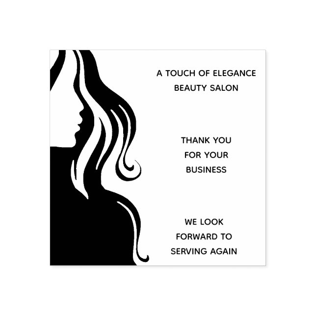Stylish Beauty salon Stylist Thank you Rubber Stamp (Imprint)