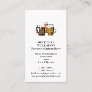 Stylish BEERS Brewery Photo Logo Business Card