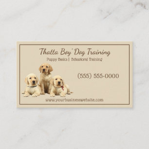 Stylish Beige Labrador Canine Dog Training Pet Business Card