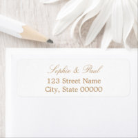 Stylish Beige White Return Address Label