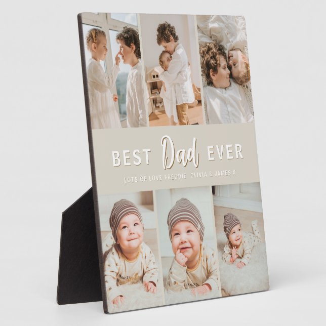 Stylish Best Dad Ever 6 Photo  Plaque (Side)