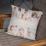 Stylish Best Dad Ever Throw Pillow<br><div class="desc">Make every moment count this Christmas or birthday with our best ever Dad pillow in cream. Personalize it easily with 6 of your favorite photos and special text for a thoughtful photo keepsake.</div>