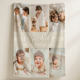 Stylish Best Grandad Ever 6 Photo Fleece Blanket