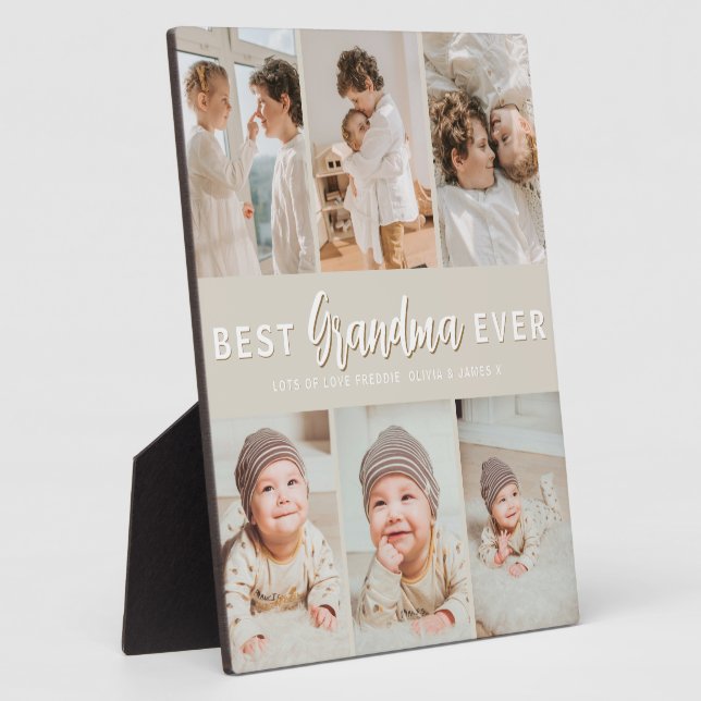 Stylish Best Grandma Ever 6 Photo  Plaque (Side)