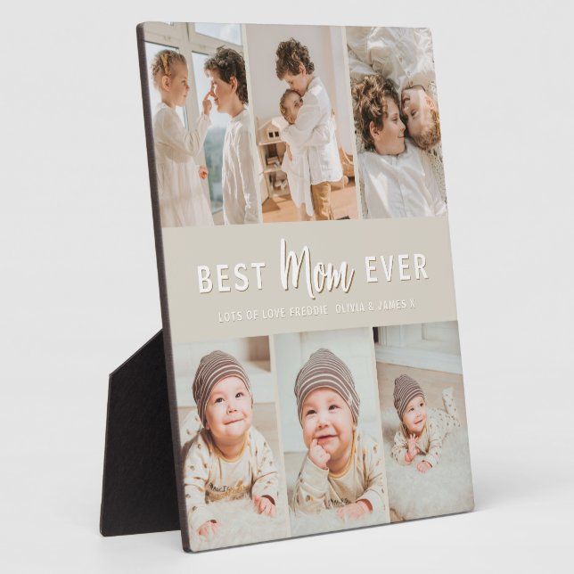Stylish Best Mom Ever 6 Photo  Plaque (Side)