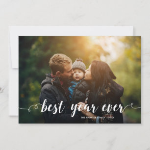 Stylish Best Year Ever Full Photo Christmas Holiday Card