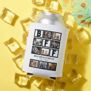 Stylish BFF Best Friends Forever 9 Photo Collage Can Cooler