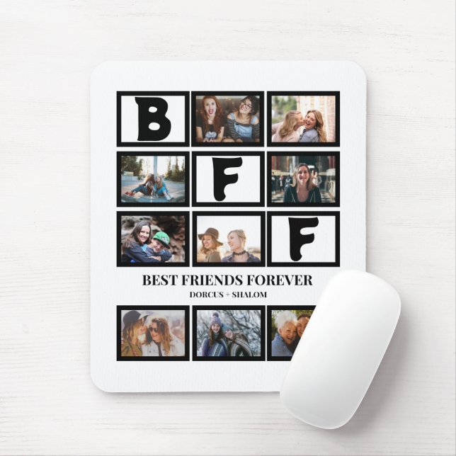 Stylish BFF Best Friends Forever 9 Photo Collage  Mouse Mat (With Mouse)