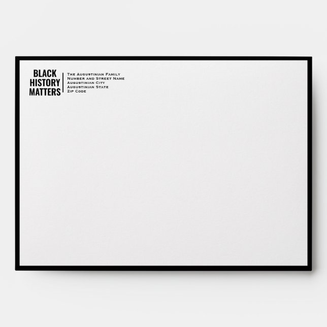 Stylish BHM BLACK HISTORY MATTERS Envelope (Front)