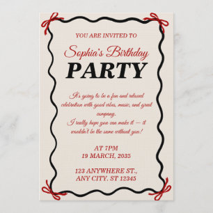 Stylish Birthday Invitation Card - customizable
