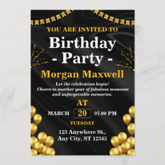 Stylish Birthday Party Card - CUSTOMIZABLE CARD
