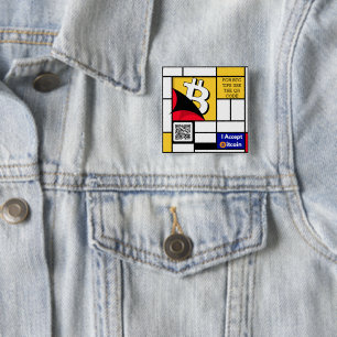 Stylish Bitcoin - Btc crypto 15 Cm Square Badge