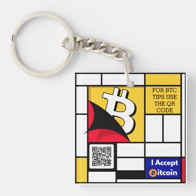 Stylish Bitcoin - Btc crypto  Key Ring (Front)