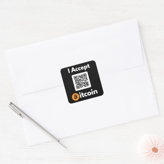 Stylish Bitcoin - Btc crypto  Square Sticker (Envelope)