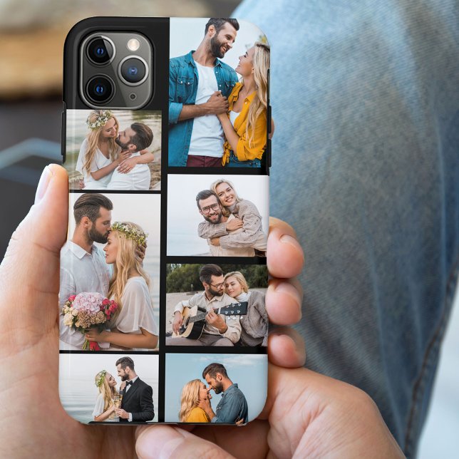 Stylish Black 7 Photo Collage Case-Mate iPhone Case (Creator Uploaded)