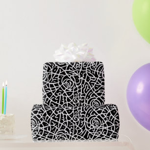 stylish black abstract modern wrapping paper
