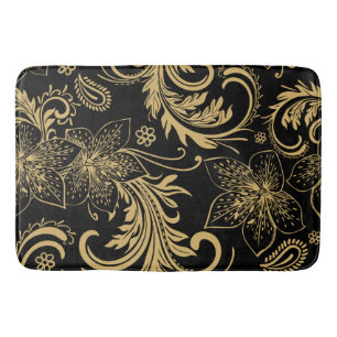 Stylish black and gold Bath Mat