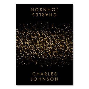 Stylish Black and Gold Glitter   Place Cards