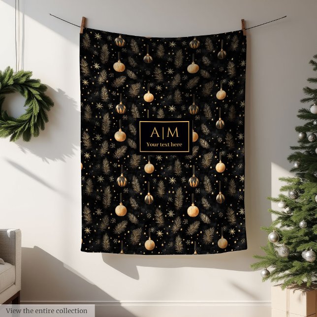 Stylish black and gold watercolor festive blanket  (Stylish black and gold watercolor festive blanket wrap)
