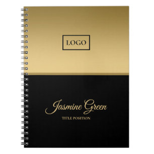 Stylish Black And Golden Background Notebook