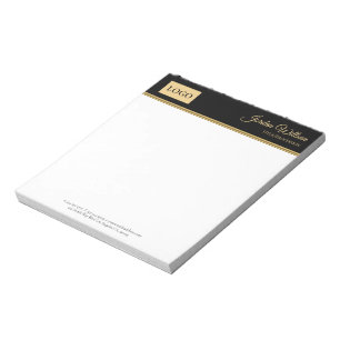 Stylish Black And Golden Background Notepad