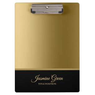 Stylish Black And Golden Clipboard